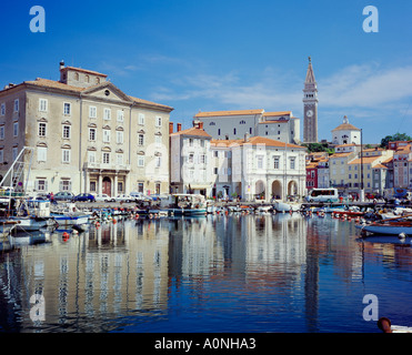 Die Marina, Piran, Primorska, Slowenien Stockfoto