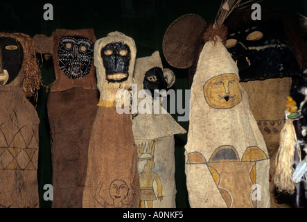 Brasilia, Brasilien. Tukano rituelle Masken und Artefakte. Stockfoto