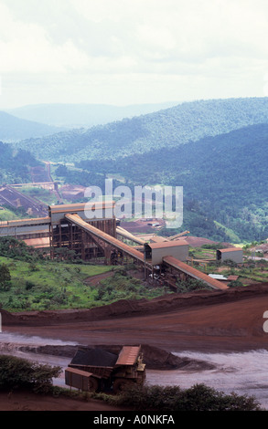 Carajas, Brasilien. Luftaufnahme der Mine Erz Benification Bereich der Carajas Eisenerzmine. Stockfoto