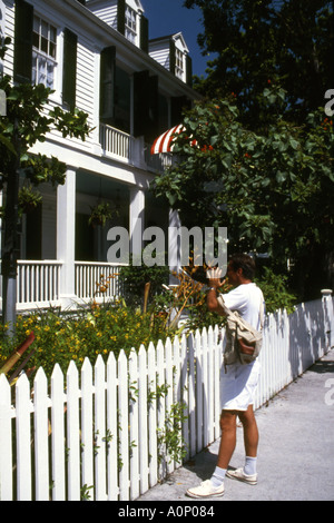 Videoaufnahmen Vintage Haus in Key West Florida-USA Tourist Stockfoto