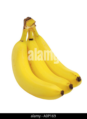 Bündel Bananen auf weiß Stockfoto