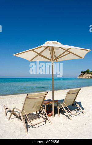 Strand, Sani, Kassandra Halbinsel Chalkidiki, griechische Festland, Griechenland Stockfoto