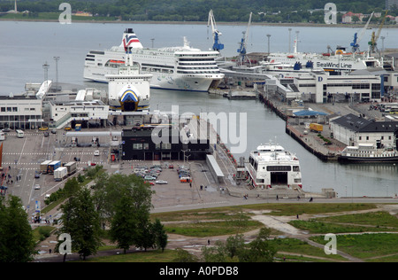 Blick auf den Hafen in Tallinn Estland Stockfoto