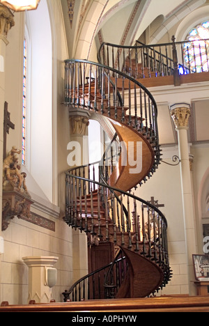 Wunderbare Treppe Spirale der Loretto-Kapelle in Santa Fe New Mexico USA Stockfoto