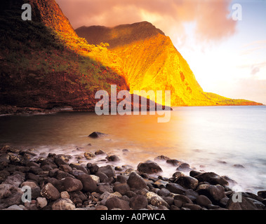 Insel der Welt s höchste Meer Klippen Wailau Tal von Molokai Hawaii Stockfoto