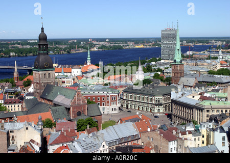 Blick auf die Altstadt in Riga Lettland Stockfoto