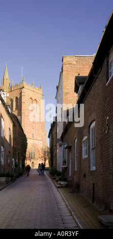 obere Stadt Bridgnorth Bridgenorth Shropshire Midlands England historische Marktstadt St Leonards Kirche Stockfoto