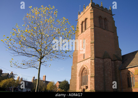 obere Stadt Bridgnorth Bridgenorth Shropshire Midlands England historische Marktstadt St Leonards Kirche Stockfoto