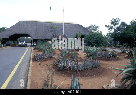Malelane Gate Eingang zum Krüger Nationalpark in Südafrika Stockfoto
