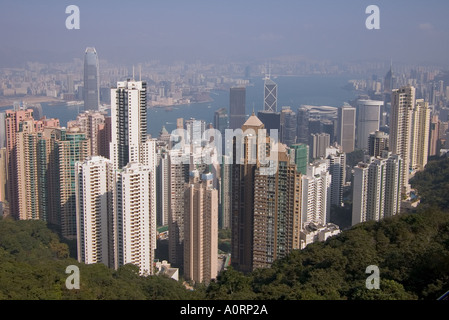 dh CENTRAL HONG KONG Wolkenkratzer Gebäude Mittelebene Wohnung Flachblöcke und Zentralbüros Wolkenkratzer Hochhaus Hochhaus Hochhaus Hochhaus Stockfoto