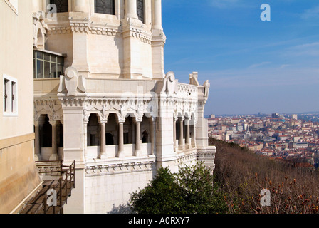 Basilika Notre Dame de Fourvière / Lyon Stockfoto