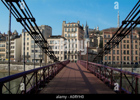 Fußgängerbrücke / Lyon Stockfoto