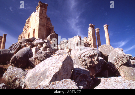 Jordanien-Ruinen der Tempel des Zeus in der antiken Stadt Jerash Stockfoto