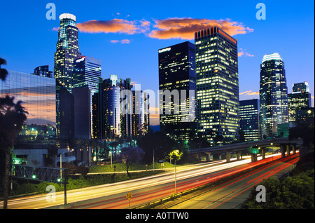 INNENSTADT UND HARBOR FREEWAY LOS ANGELES CALIFORNIA Stockfoto