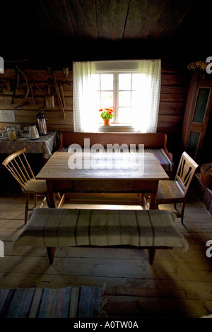 Innen Kvarntorp eine traditionelle finnische Haus in der Nähe von Torsby in Värmland Grafschaft Schweden Stockfoto