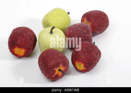 Kleinen grünen und roten Wachs-Äpfeln Stockfoto