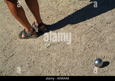 Frankreich-Provence-Spieler des französischen Boule-Spiel Stockfoto