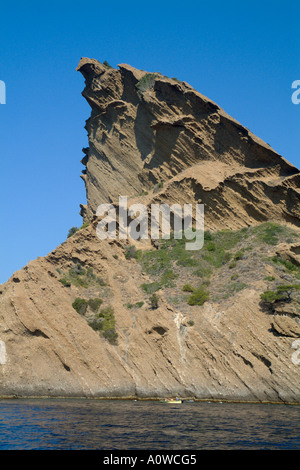 Le Bec de l'Aigle, einem Felsvorsprung auf der Küste von La Ciotat, Provence, Frankreich. Stockfoto