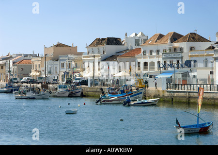 Portugal Algarve; Tavira Hafenfront Stockfoto