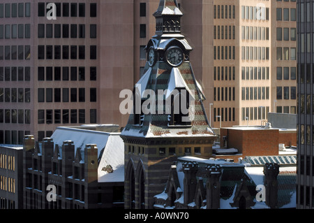 New Haven City Hall im Schnee New Haven Connecticut Stadt Scenics Business Center Stockfoto