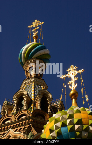 Am Gribojedow-Kanal Kuppeln Kirche mit bunten Zwiebeln, Sankt Petersburg, Russland, Osteuropa Stockfoto