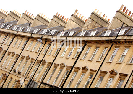 Terrasse des georgianischen Stadthäusern bei Paragon Gebäude Bath England UK Stockfoto