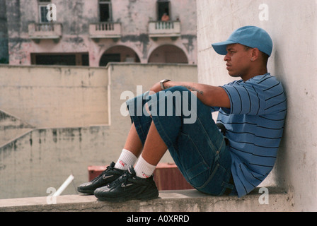 Havanna, Kuba. Hip Hop artist Papo aufzeichnen Stockfoto