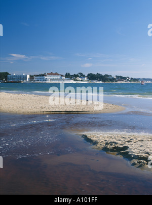 Poole Hafen Kanal-Eingang und Sandbänke Hotel Dorset UK Stockfoto