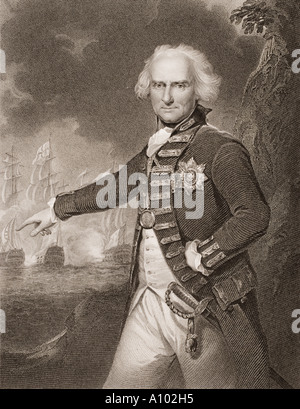 Alexander Haube, 1st Viscount Bridport, 1726 - 1814. Britischer Admiral. Stockfoto
