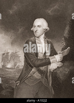 Samuel Hood, 1st Viscount Haube, 1724 - 1816. Britischer Admiral. Stockfoto