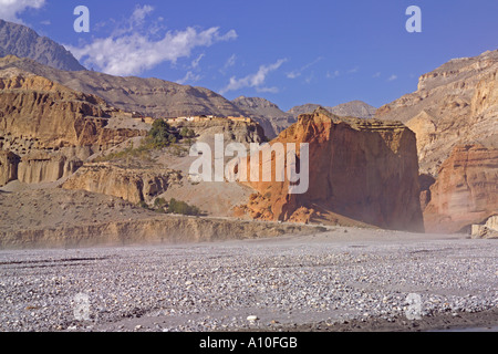 Looking Up bei Chele über Kali Gandaki Tal upper Mustang Stockfoto