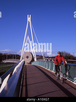 Millers Crossing Rad- und Fußgänger Brücke über den Fluss Exe in Exeter, Devon Stockfoto
