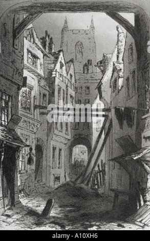 Tom ganz allein ist. Illustration von Phiz Hablot Knight Browne 1815 1882 Aus dem Buch Bleak House von Charles Dickens Stockfoto