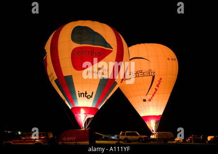 Night Glow Event, Bristol International Balloon Fiesta, Bristol, England, Vereinigtes Königreich Stockfoto