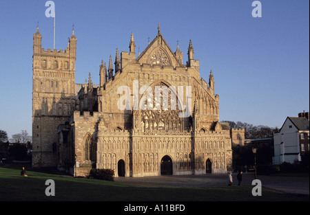 Die Westfassade des Exeter Kathedrale Devon England UK Stockfoto