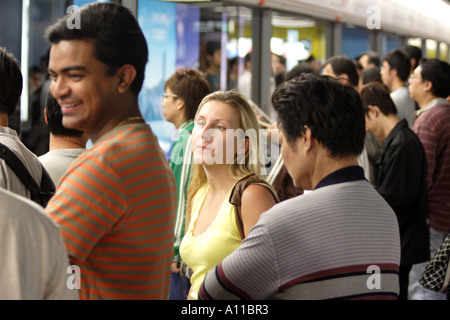 In der Hong Kong U-Bahn, Hong Kong SAR Stockfoto