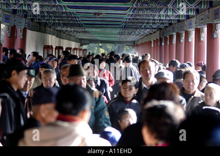 Der Himmelstempel Park Überschwemmungen mit Menschen jeden Sonntag, Peking, China Stockfoto