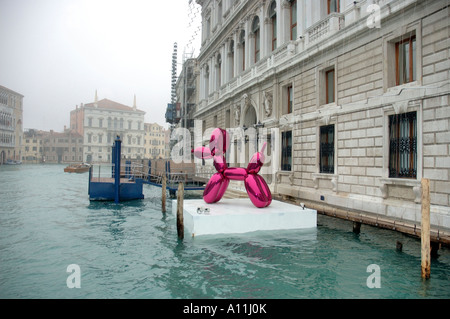 Venedig, Italien, Europa, Balloon Dog von jeff Koons in der Francois Pinault Collection des Palazzo Massi Stockfoto