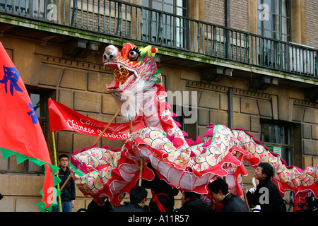 Chinese New Year, Drachentanz, Cambridge, England. Stockfoto