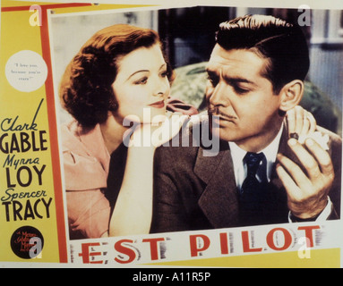 Pilote Jahr 1938 Regisseur Victor Fleming Clark Gable Myrna Loy zu testen Stockfoto
