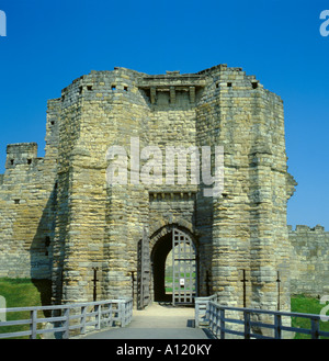 Das Torhaus, Warkworth Castle, Warkworth, Northumberland, England, Vereinigtes Königreich Stockfoto