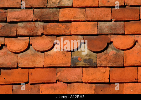 Kachel hing Hauswand. Stockfoto