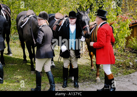 Foxhunters an den Segen Stockfoto