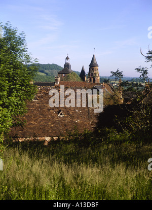 Dächer von Collonges la Rouge Corrèze Limousin Stockfoto