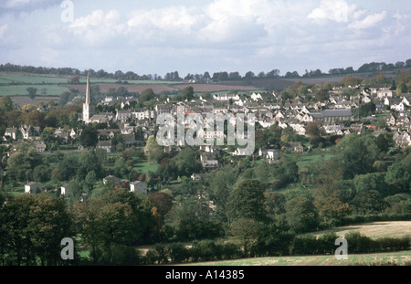 Blick auf malerische Painswick über das Tal, Cotswolds, Gloucestershire, England, Grossbritannien, Europa Stockfoto