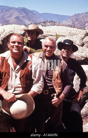 Bonanza Jahr 1959 1973 Lorne Greene Michael Landon Stockfoto