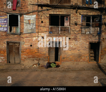 Schlafenden Mann Bhaktapur-Kathmandu-Nepal-Asien Stockfoto