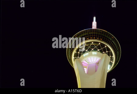 Oberen Bereich des Stratosphere Hotel und Verlöf Las Vegas Nevada Stockfoto