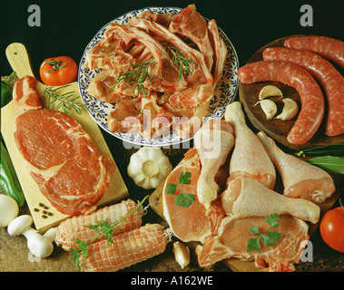 Fleisch-Stillleben Stockfoto