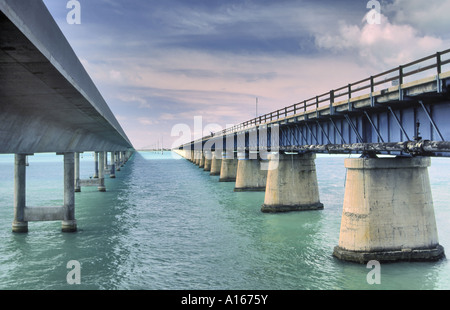 Seven Mile Bridge, Overseas Highway, Keys, Florida, USA Stockfoto